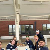 Students finishing lunch